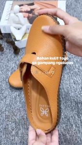 HELIVA TAMARA Sepatu Mules Casual Slip On Kulit Tekstur Wanita Sol 1cm HV8021