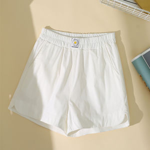 plus Size High Waist Casual Shorts Womens plus Size Fashionable Elastic Waist Hot Pants Summer Thinming Cotton Blend Pants