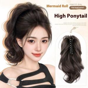 HNKMP Synthetic Ponytail Claw Clip Fluffy Curly Hair Extensions Ladies Ponytail Hair Clip Party Daily Wear DIY Accessories