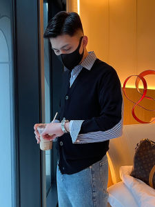 Áo Len Cardigan Dệt Kim Hai Mảnh Thời Trang Thường Ngày Cho Nam Mùa Thu Đông Đi Làm Áo Khoác Ngoài Dệt Kim Mềm Mại Cài Nút Áo Chui Đầu Cổ Bẻ