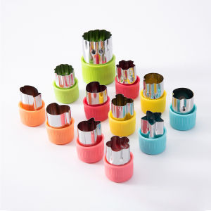 Leeseph 12 Pcs Vegetable Cutter Shapes Sets Mini Size Cutters Fruit Cutters Kids Food Cutters Pastry Stamps Mold Biscuits