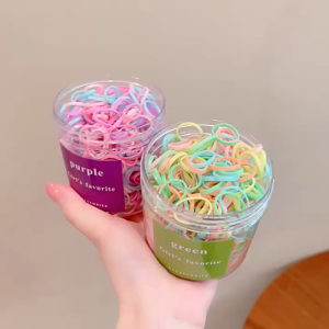 ชุด 2000ยางรัดผมสีดำเส้นเล็กสำหรับเด็กผู้หญิง มีความยืดหยุ่นสูง ไม่ทำลายเส้นผม กล่องหนังขนาดเล็กสำหรับใส่ยางรัดผมและห่วงรัดผม