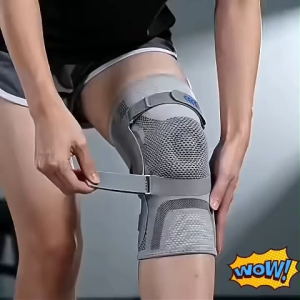 Knee Brace Support with Dual-Side Stabilizers Adjustable Straps Breathable Mesh for Meniscus Sports Daily Support