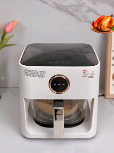 🥇รับประกัน 5 ปี🏆 หม้อทอดไร้มัน แผ่นบุแก้วโบโรซิลิเกต ไร้เคลือบ ทำคลีนง่าย โปร่งใส หน้าจอสัมผัส ตั้งเวลาได้ ความร้อนสม่ําเสมอ 360°ตะกร้าทอดที่มองเห็นได้  หม้อทอดไร้น้ำมัน หม้ออบไรน้ำมัน Air Fryer หม้อทอดไฮเอ หม้อทอดลมร้อน ใส่ไก่ได้ทั้งตัว หม้อไร้น้ำมัน