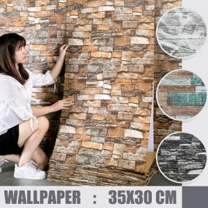 DIY Textured Wallpaper Self Adhesive Waterproof Wall Stickers for Living Room Bedroom Kitchen Bathroom Home Decor Essential
