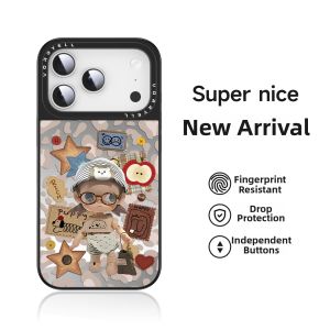 VORRYELL | Cute Doodle Design Magnetic Charging Mirror Case Anti-Fall