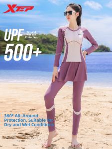 XTEP | Conservative Plus Size Long Sleeve & Pants Swimsuit