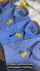 Áo Sơ Mi Ngắn Tay Bamboo Pha Dáng Regular- Vạt Ngang Vĩnh Tiến 375 Nhiều Màu N1