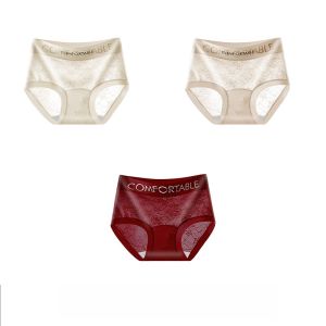 MiiOW | Lace Briefs Womens Summer Lightweight Breathable Mulberry Silk Antibacterial Crotch Elegant High-End Feeling Ladies Triangle Shorts