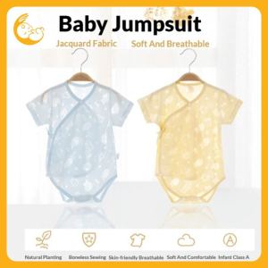 Kisss Baby jumpsuit kids ชุดทารก ชุดทารกแรกเกิด การออกแบบเป้าเปิด แบบบางสำหรับฤดูร้อน ชุดแขนสั้นเด็กทารก ชุดนอนเด็กแรกเกิด ระบายอากาศได้ดี วัสดุผ้าฝ้ายแท้ 50-80CM