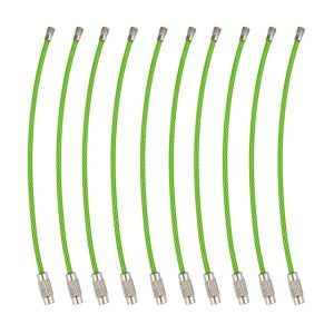 10 ชิ้น 1/1.5/2.0 มิลลิเมตรเส้นผ่านศูนย์กลางลวดพวงกุญแจสายสแตนเลส สําหรับเคลือบ Key Chain พร้อมสกรูล็อค พวงกุญแจสําหรับแท็ก