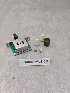 3/5Way Guitar Pickup Selector Switch 8-Pin Fits St Guitar Blade Switch Black/Yellow/White Tip Caps