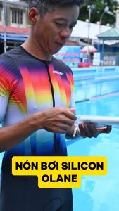 Mũ Bơi / Nón Bơi Silicon Người Lớn Olane In Họa Tiết Màu Sắc cho Nam và Nữ