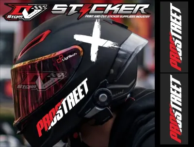 stiker PROSTREET helm full face cutting stiker real pict