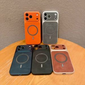 Magnetic Leather Case for iPhone 17 Pro Max 17 Pro 17 Cover Strong N52 Magnet Mag-safe Allround Camera Liquid Matte Bumper Shell