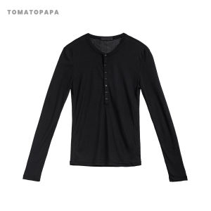 เสื้อยืดแขนยาวผู้ชาย TOMATOPAPA ทรงสลิมฟิต คอฮันนี่ ทรงเข้ารูป ทรงปกติ คอโปโล ทรงหลวม สีสันสดใส เหมาะกับฤดูใบไม้ร่วง