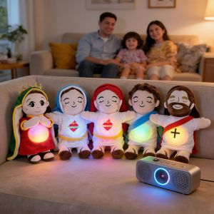 hot Music Soothing Breathing Doll Plush Toys Sleep Companion Toy Sound and Light Dolls Gifts Music Soothing Breathing Doll Plush