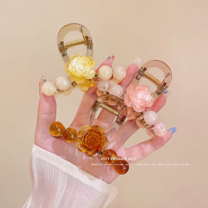 เครื่องประดับผมสไตล์จีนใหม่ ดอกชาน่ารัก คลิปหนีบผม คลิปฉลาม สำหรับผู้หญิง ฤดูร้อน ระดับไฮเอนด์ คลิปหนีบผมแบบใหม่ ตกแต่งผมด้านหลังศีรษะ