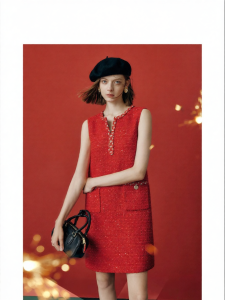 FAMANXUAN | Red Little Feminine Style New Women Dress