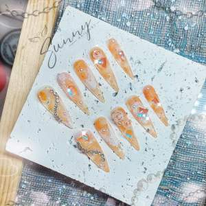 Nail box thiết kế loang thạch cam