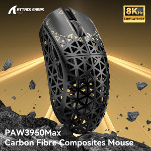 ATTACK SHARK | ATTACK SHARK R5 Tri-mode Ultra Wireless Gaming Mouse Carbon Fiber 8K PAW3950MAX 8000Hz Wireless Polling Rate DPI up to 42000