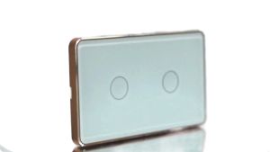 Công tắc cảm ứng thông minh wifi loại Đặc Biệt nút chạm lõm viền nhôm màu vàng