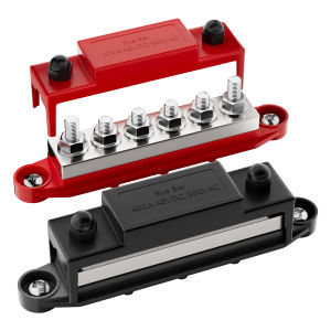 400A Bus Bar 12V Power Distribution Block 6 x 5/16" (M8) Terminal Studs 12 Volt Marine Bus Bar Positive and Negative for Boat