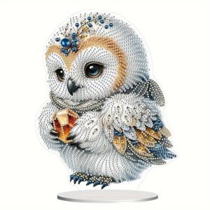 1 Piece of DIY Owl Diamond Art Table Decoration Single-Sided Acrylic Crystal Rhine Stone Handicrafts for Home Decoration