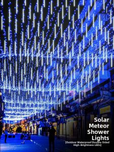 ANQIYUE | Outdoor Waterproof Solar Meteor Shower Waterfall Decorative String Lights