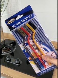 แปรงทองเหลือง (แบบด้าม3ชิ้น) แปรงขัดเตาแก็ส