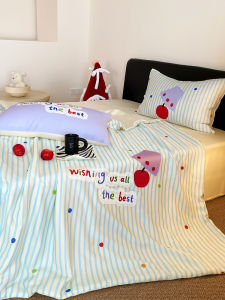 Dopamine-Style Cartoon Tencel Summer Duvet Set