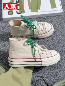 Womens Casual Canvas Shoes Spring 2025 New Thick Bottom Leisure Double Buckle Versatile Retro Board Shoes round Toe Rubber Sole