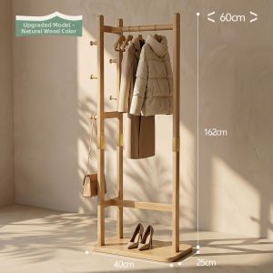 ZHUSHANXIA | Moveable Wooden Coat Rack