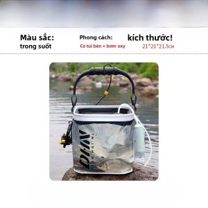 Thùng Đựng Cá Dày Gấp Gọn Có Nắp Dùng Cho Xe Hơi Một Mảnh Thùng Đựng Cá Đi Câu Lặn Lớn Có Oxy