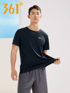 Loose Fit Ice Silk Mens T-Shirt Short Sleeve round Neck Quick Dry Breathable Sportswear 361° Running Workout Casual Top