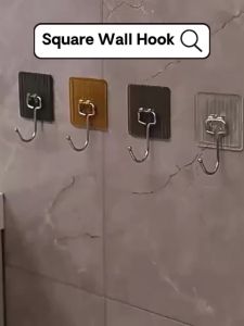 Luxury Strong Self Adhesive Wall Hanger Clothes Hook Multi-purpose Punch-free Door Hanger Rack Acrylic Heavy Duty Towel Hanger For Bathroom Kitchen