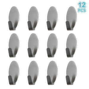 New Self-adhesive Hook Stainless Steel Heavy-duty Wall Hook Bathroom Storage Towel Rack Multifunctional Kitchen Rack
