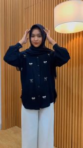 Atasan Wanita Blouse Pita Bordir Coquette Rayon Twill Prilly