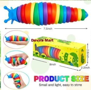 Mainan Fidget Ulat Siput Light Berjalan Jalan Slug Toys Anak Refleksi Penghilang Stress Sensory Play Lite