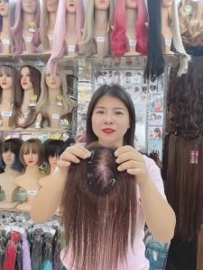 9x14 ผมยาว30cm วิกผมทอแสกผ้าสวิทสแลนด์ 9*14 calawigs