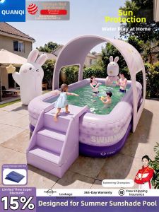 EnjoyLife | Inflatable Family Swimming Pool with Slide for Kids and Adults