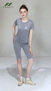 Áo thun thể thao Nữ tập Gym Yoga Pilates TYM FFTS003 Cổ tròn Tay ngắn - Vải Polyester 4C co dãn
