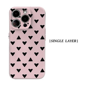 Potdemiel | Aurea Case Matte Bumper For Magsafe Case For iPhone 18 17 16 15 14 Plus 13 Pro Max Shockproof Hard PC Pink Black Heart Triangle