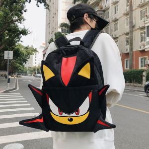 Sonic Plush Backpack Large Capacity Couple Student Travel School Bag Cartoon Personality Dual Shoulder Bag Dark Shadow Journey