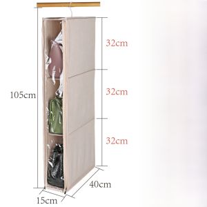 Transparent Clothing Storage Bag Hanging Bag Dustproof Artisanal Multi-layer Wardrobe Organizer for Handbags Japanese Style