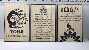 Tranh NỘI QUY PHÒNG TẬP YOGA chất liệu formex dán tường chất lượng cao in ấn sắc nét