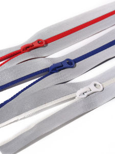 ซิปน้ำหนา 3 มม. กันน้ำ สะท้อนแสง สำหรับผ้าปักผ้าขนหนู ซิปแบบยาวสำหรับเสื้อผ้า ผ้าใบ ผ้าฝ้าย ผ้าไนลอน