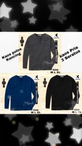 Kaos 3seratus Baju Kaos Polos Kancing Lengan Panjang Pria Baju Kaos 3 Seratus Ribu Katun