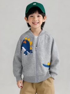 Kids Autumn Winter Print Cotton Dinosaur Long Sleeve Coat Jacket Sweatshirt for Kids Boys 1-9 Years Old
