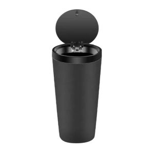 Compact Leakproof Mini Car Trash Can with Easy-Press Pop-Up Lid Durable Odor-Blocking Waterproof ABS Bin for Cup Holders Storage